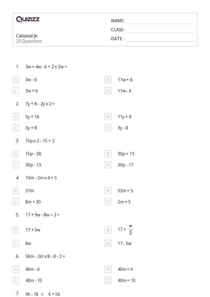 50 Math Worksheets For 9th Grade On Quizizz Free amp Printable