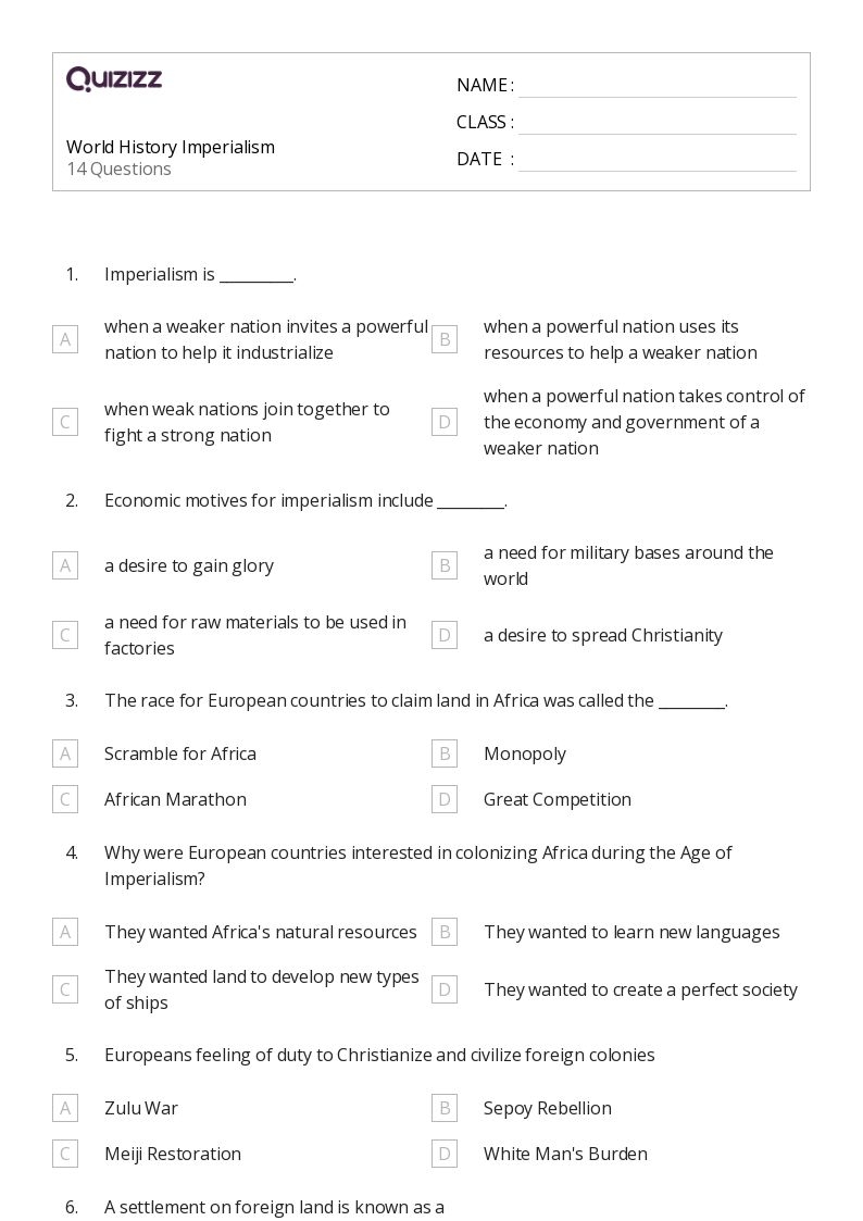50 Social Studies Worksheets On Quizizz Free amp Printable