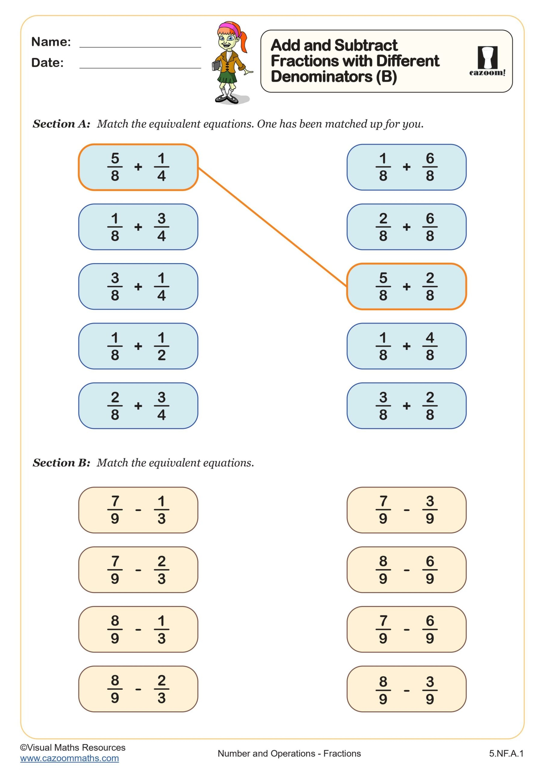 5th Grade Fractions Worksheets PDF Printable Worksheets Cazoom 