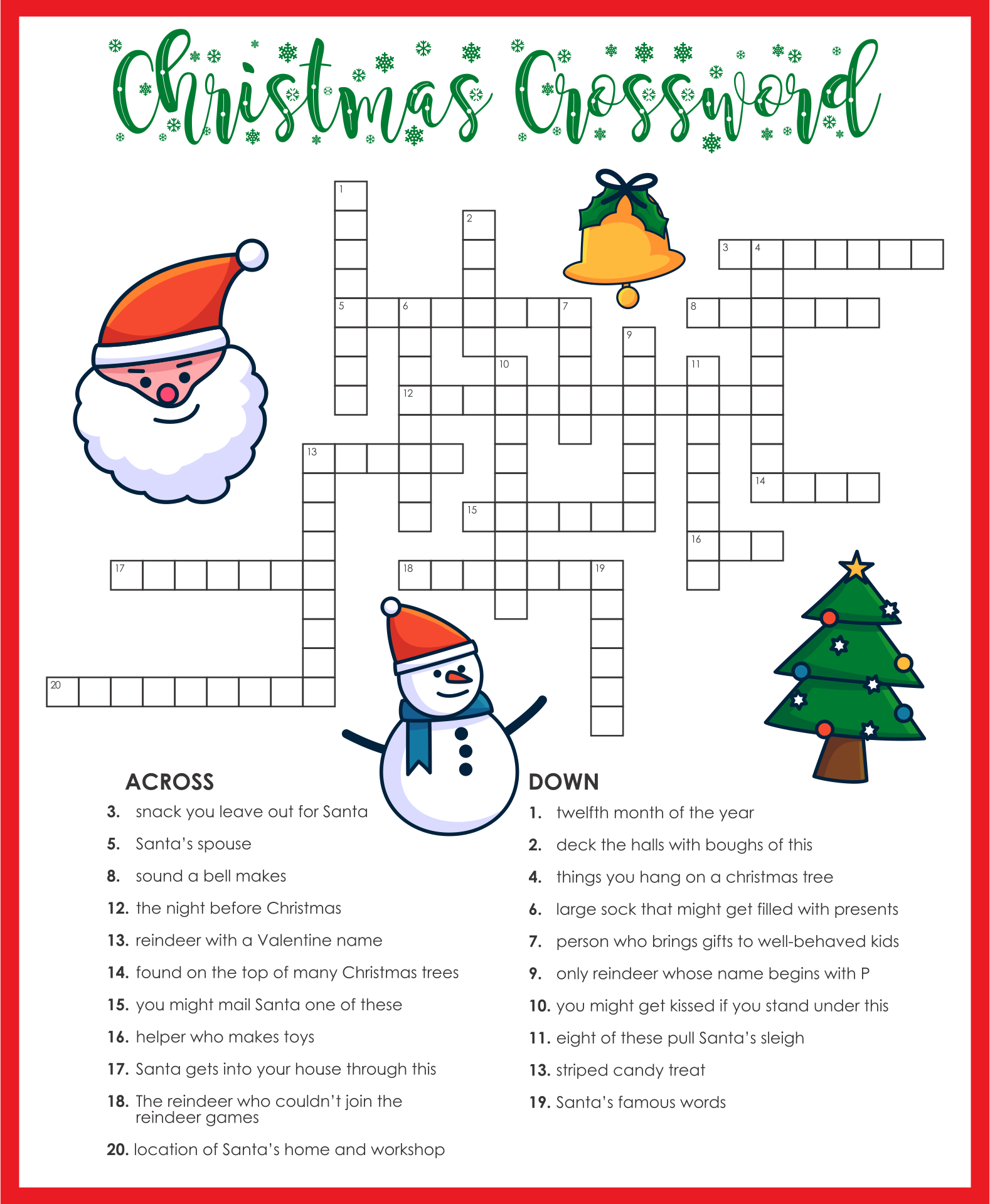 7 Crossword Puzzle Ideas Crossword Christmas Crossword 
