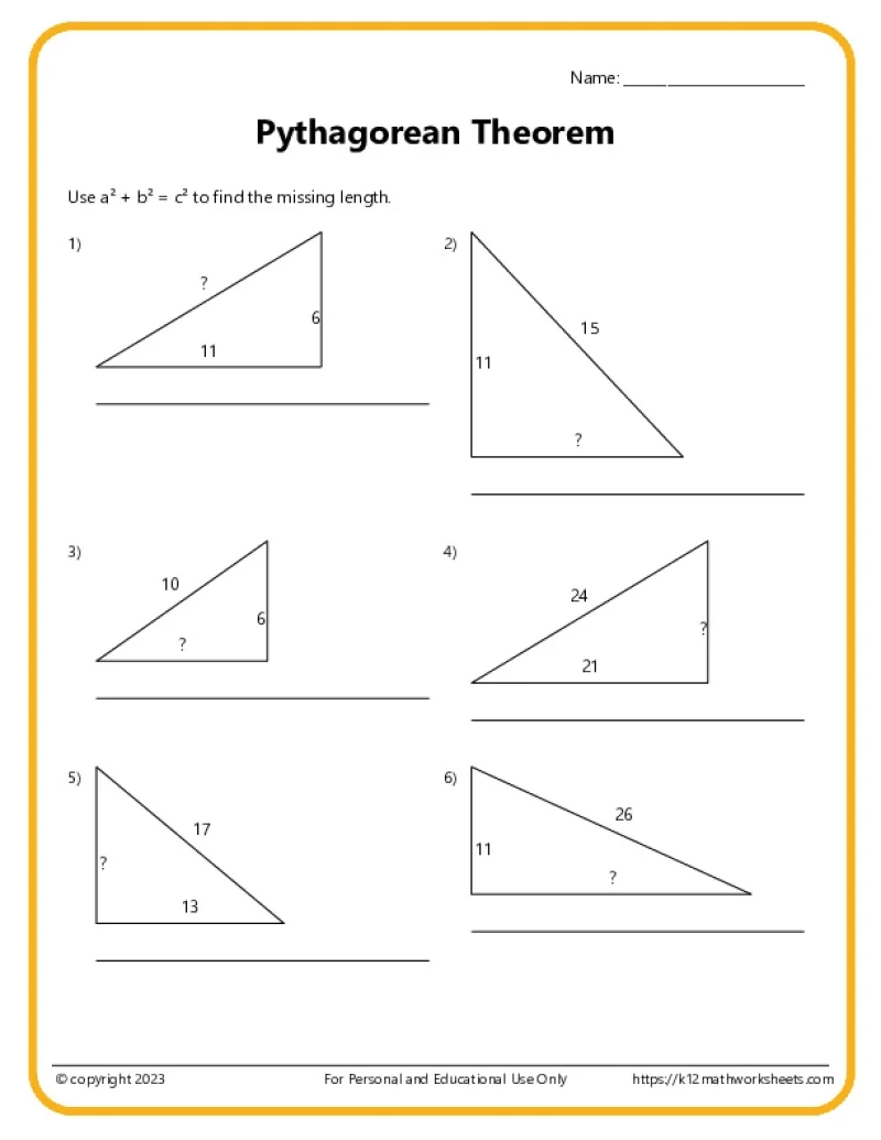 7th Grade Geometry Math Worksheets