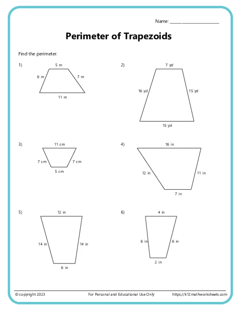 7th Grade Math Worksheets Printable Geometry