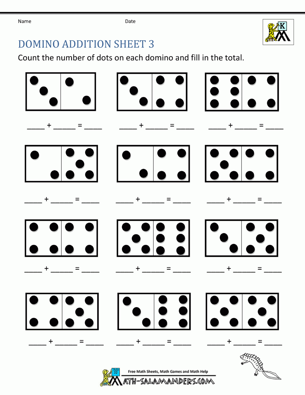 Printable Kindergarten Math Worksheets