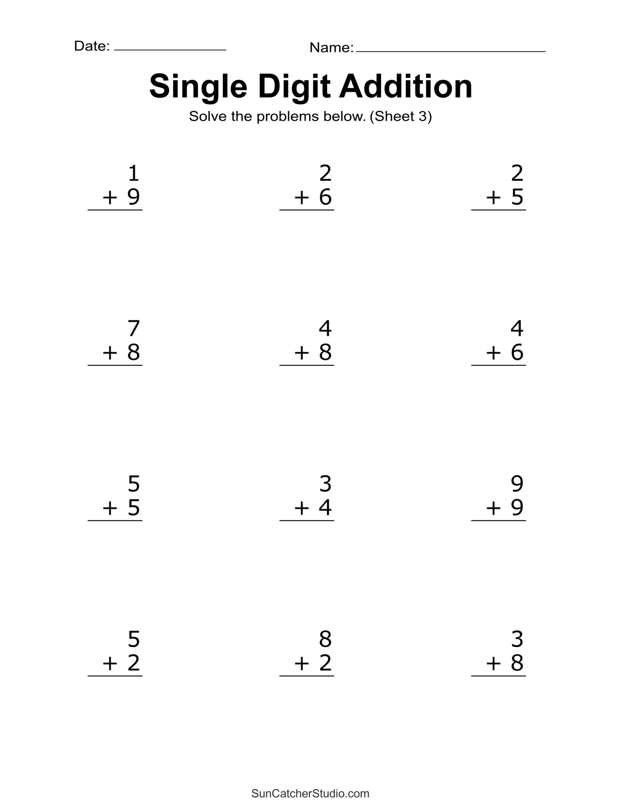 Addition Worksheet Printable