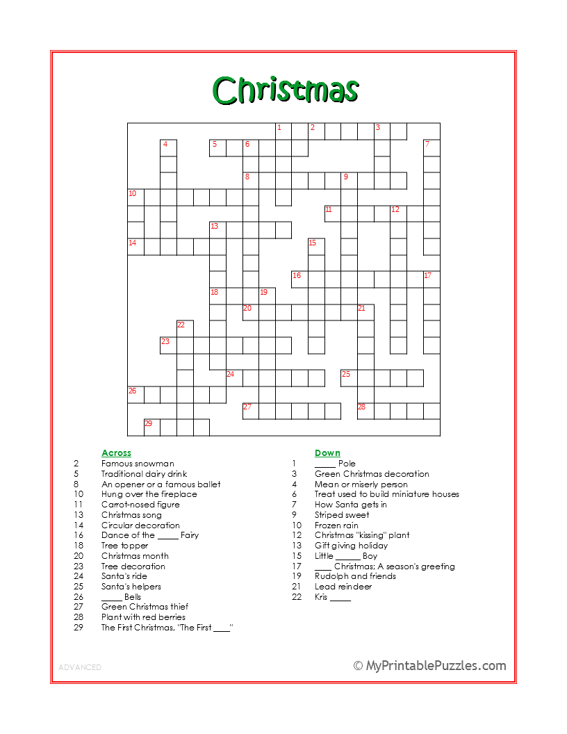 Advanced My Printable Puzzles