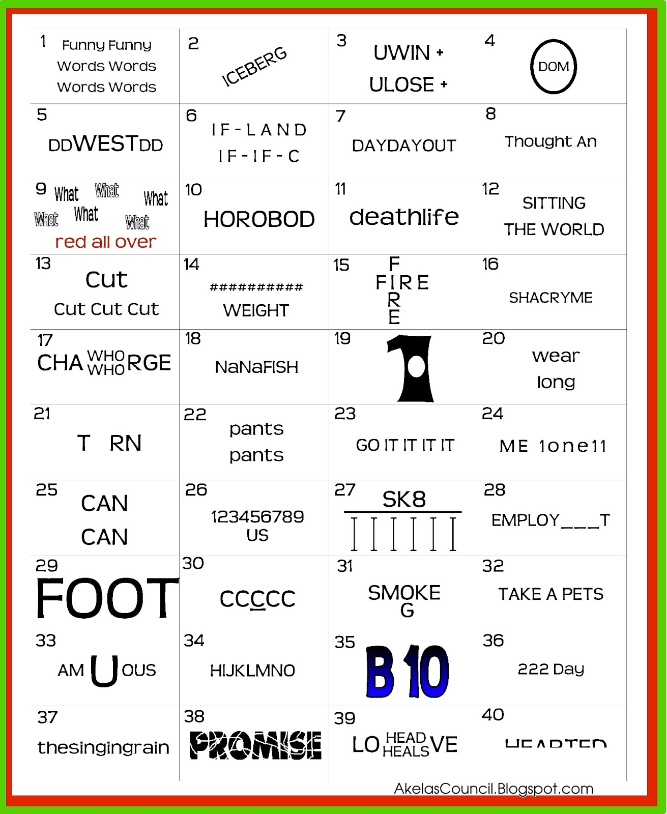 Rebus Printable Puzzles With Answers