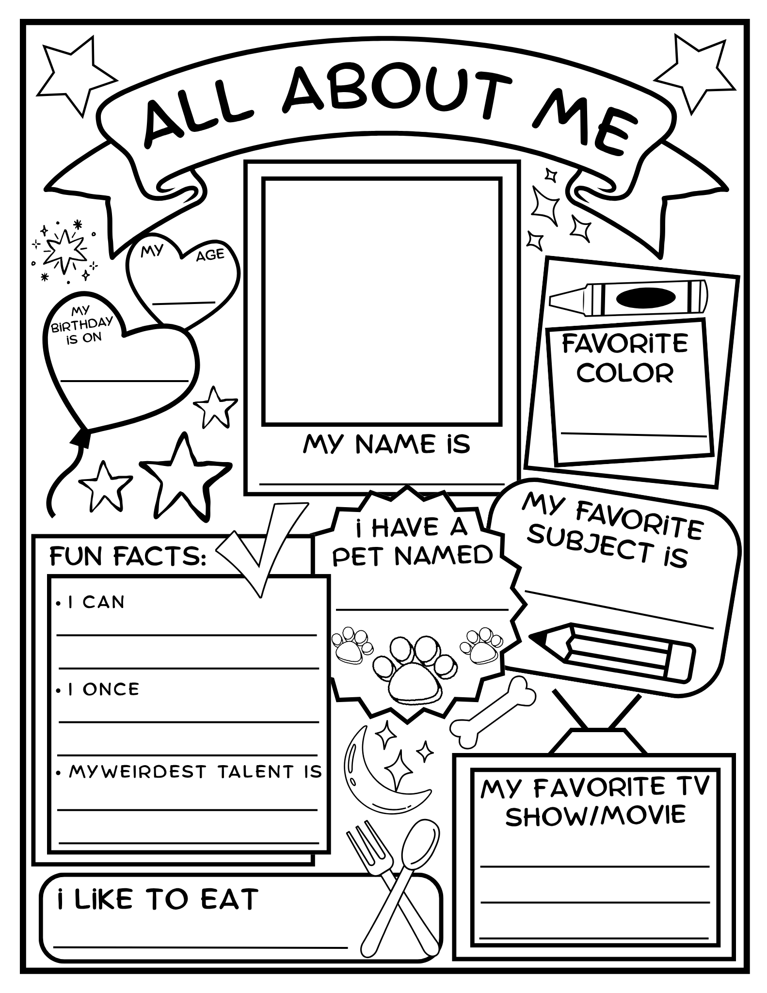 All About Me amp Meet The Teacher Worksheets Back To School 