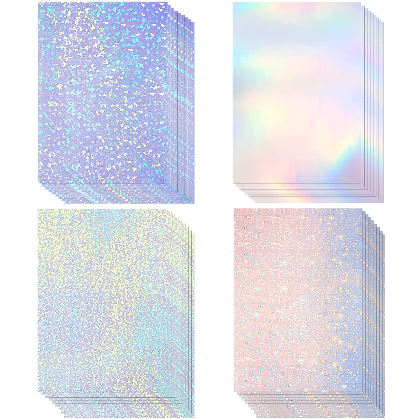 Amazon 36 Sheets A4 Holographic Paper Sticker Transparent 