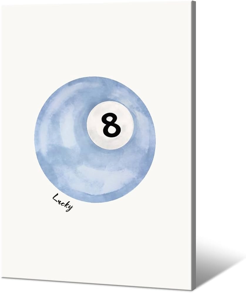 Amazon Trendy Lucky You Posters Vintage Blue 8 Ball Wall Art 
