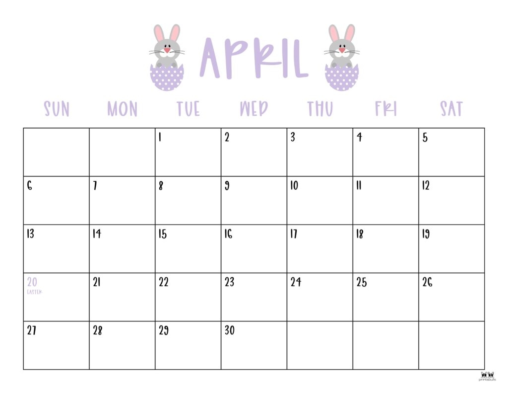 April 2025 Calendars 107 FREE Printables Printabulls