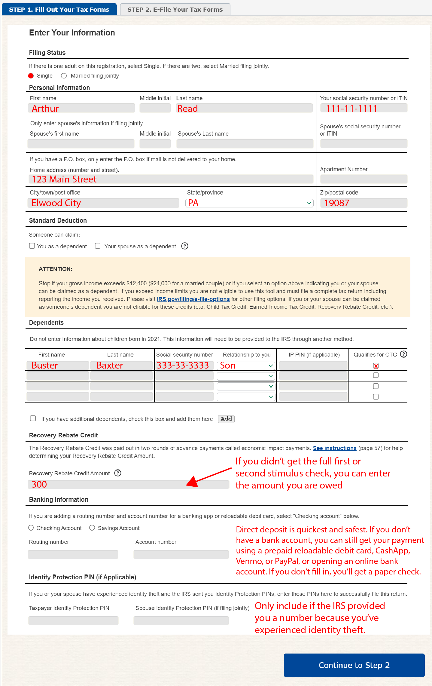 ARCHIVE How To Fill Out The IRS Non filer Form Get It Back