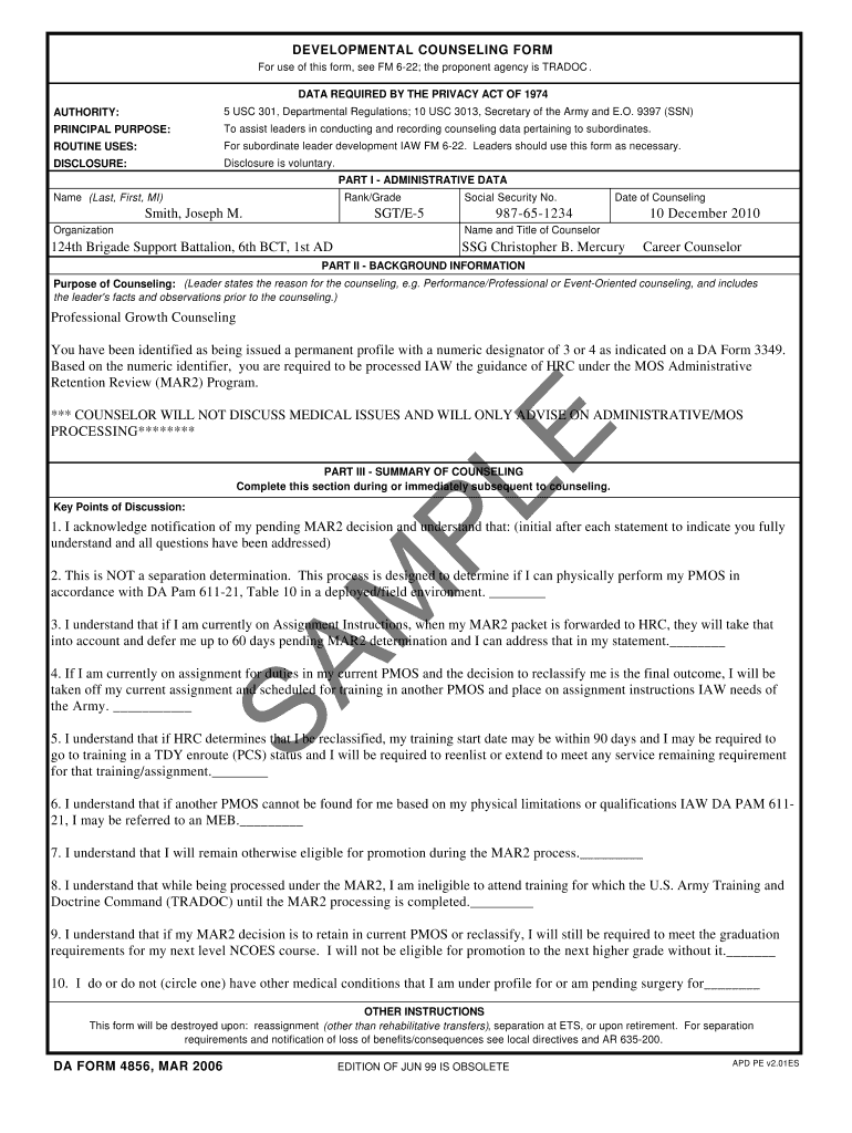 Da Form 4856 Printable