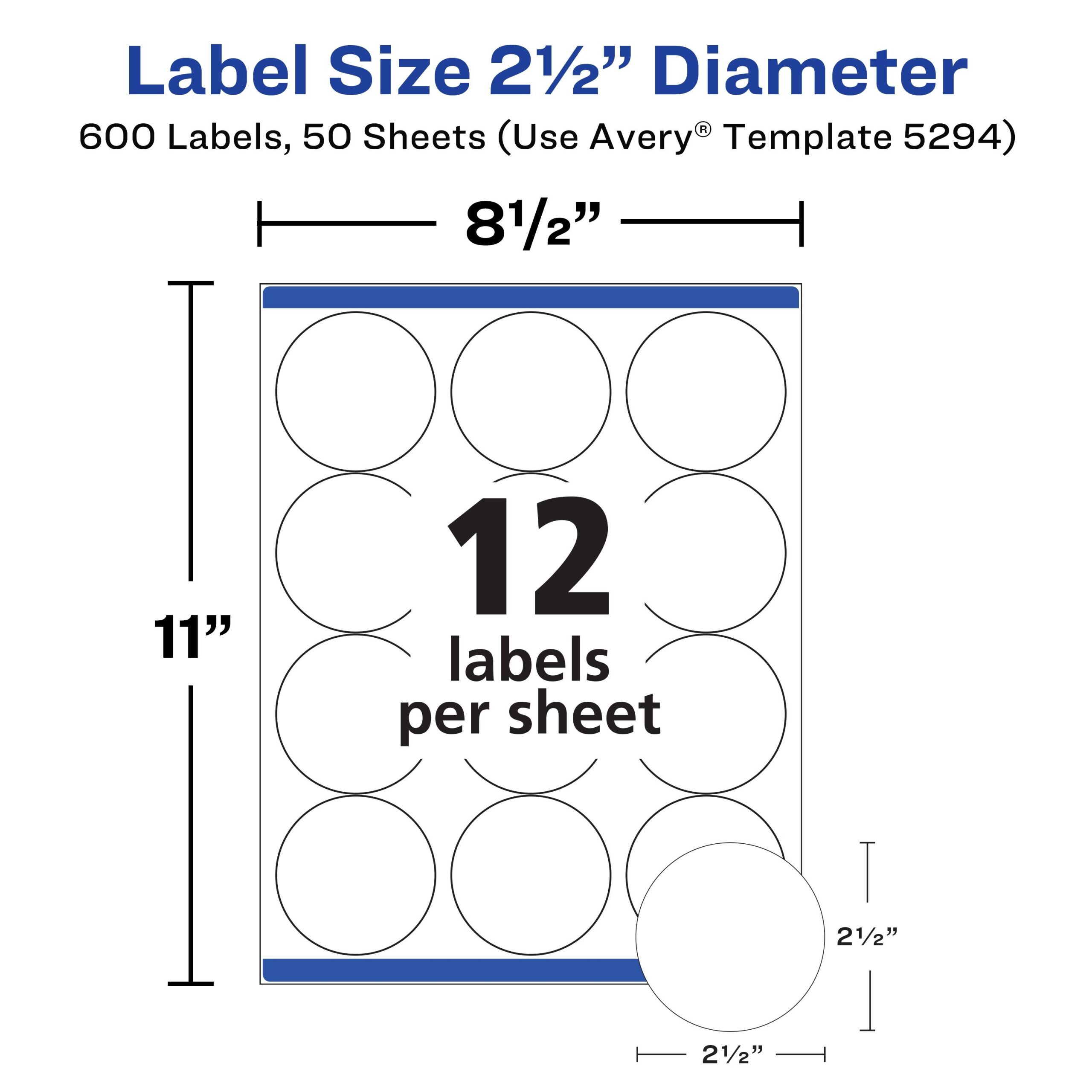 Avery High Visibility Round Labels With Sure Feed 45294 Avery 