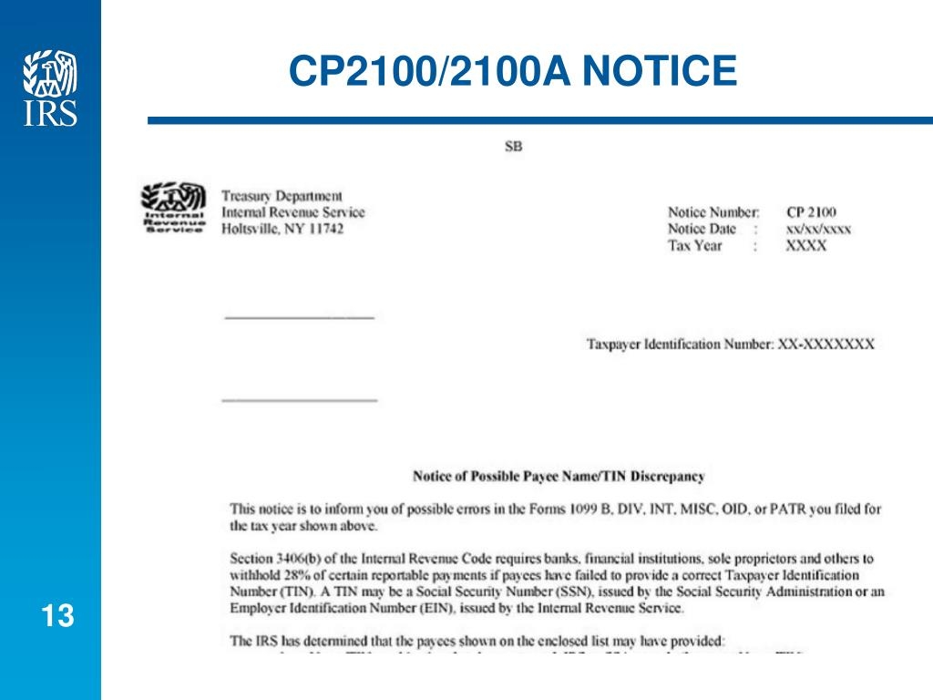 Irs Form B Notice