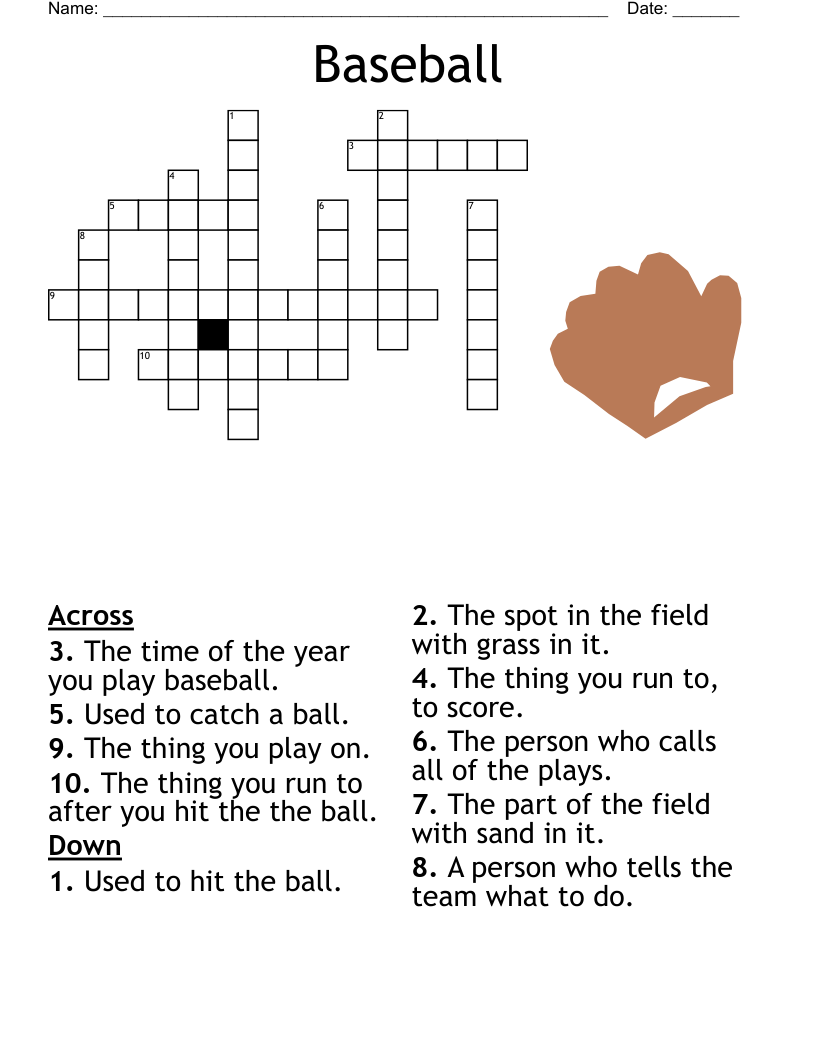 Printable Crossword Puzzles 2025 Baseball Crossword