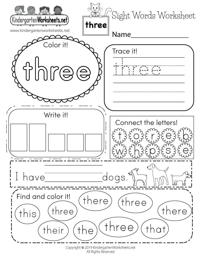 Basic Sight Words Worksheet Free Printable Digital amp PDF
