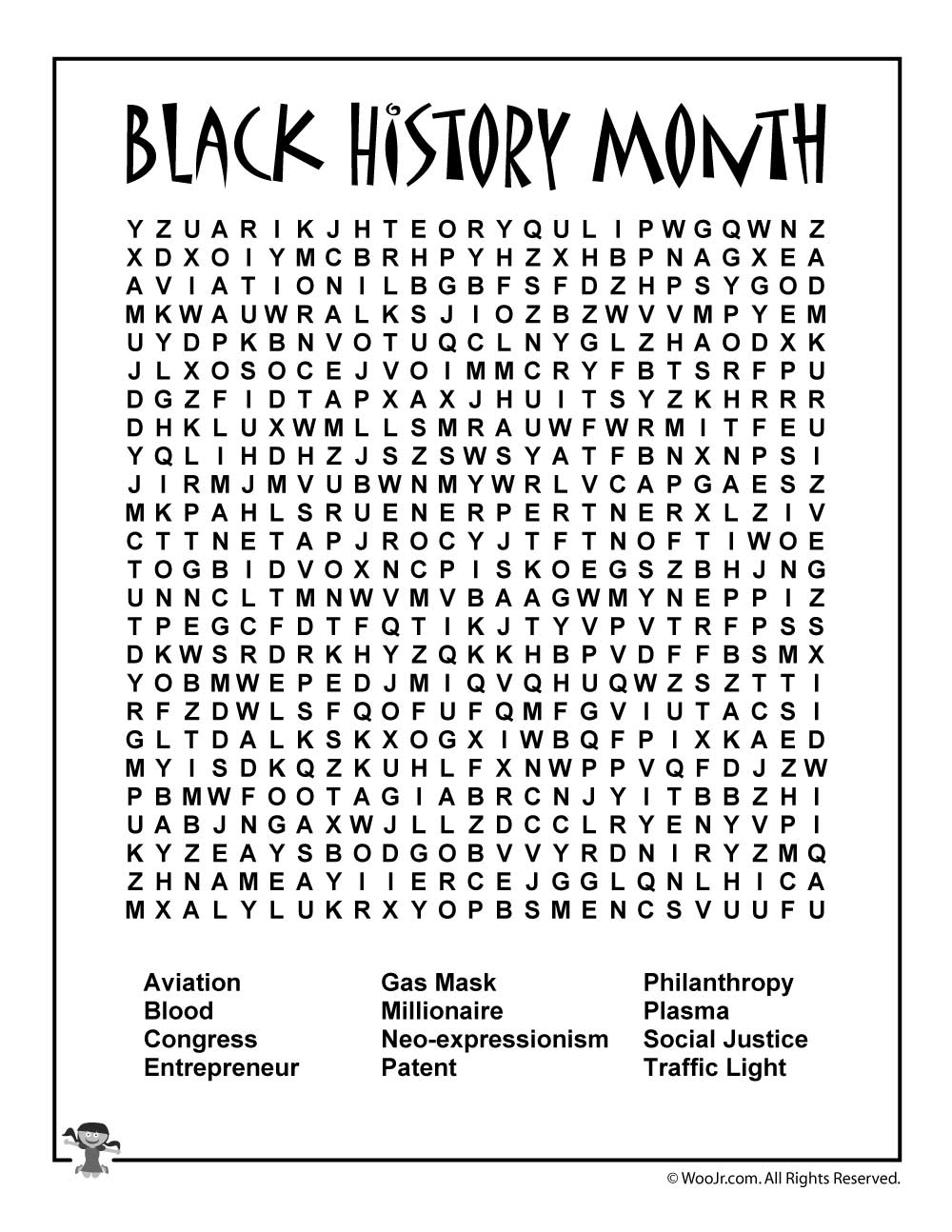 Black History Kids Free Printable Worksheets