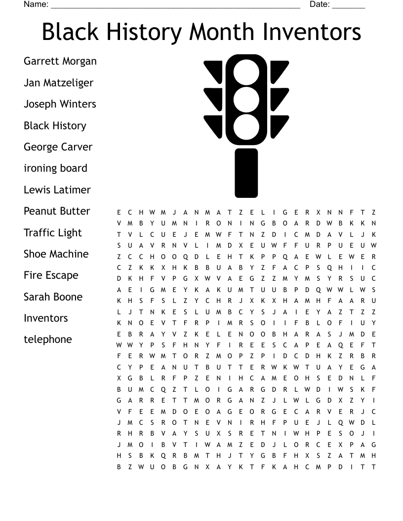 Black History Puzzles Printable