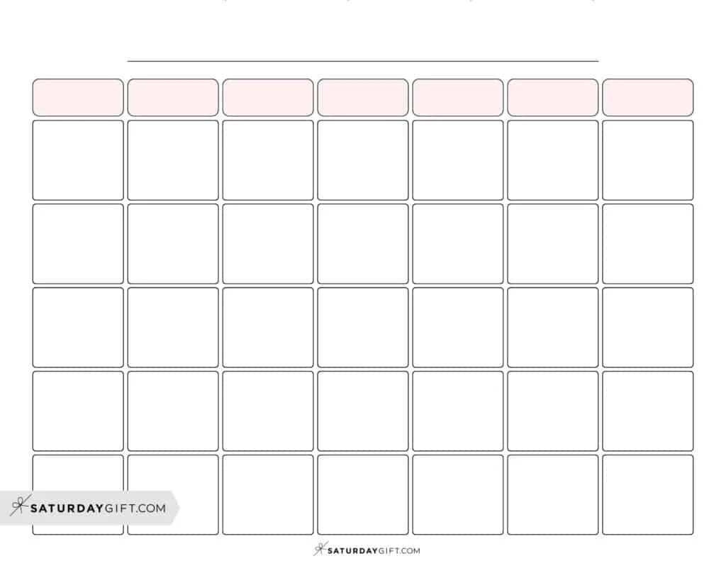 Free Printable Blank Calendar Sheets