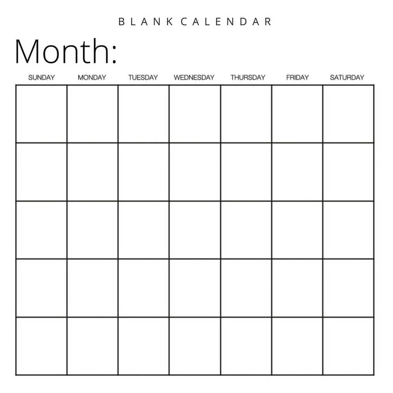 Blank Calendar White Background Undated Planner For Organizing 