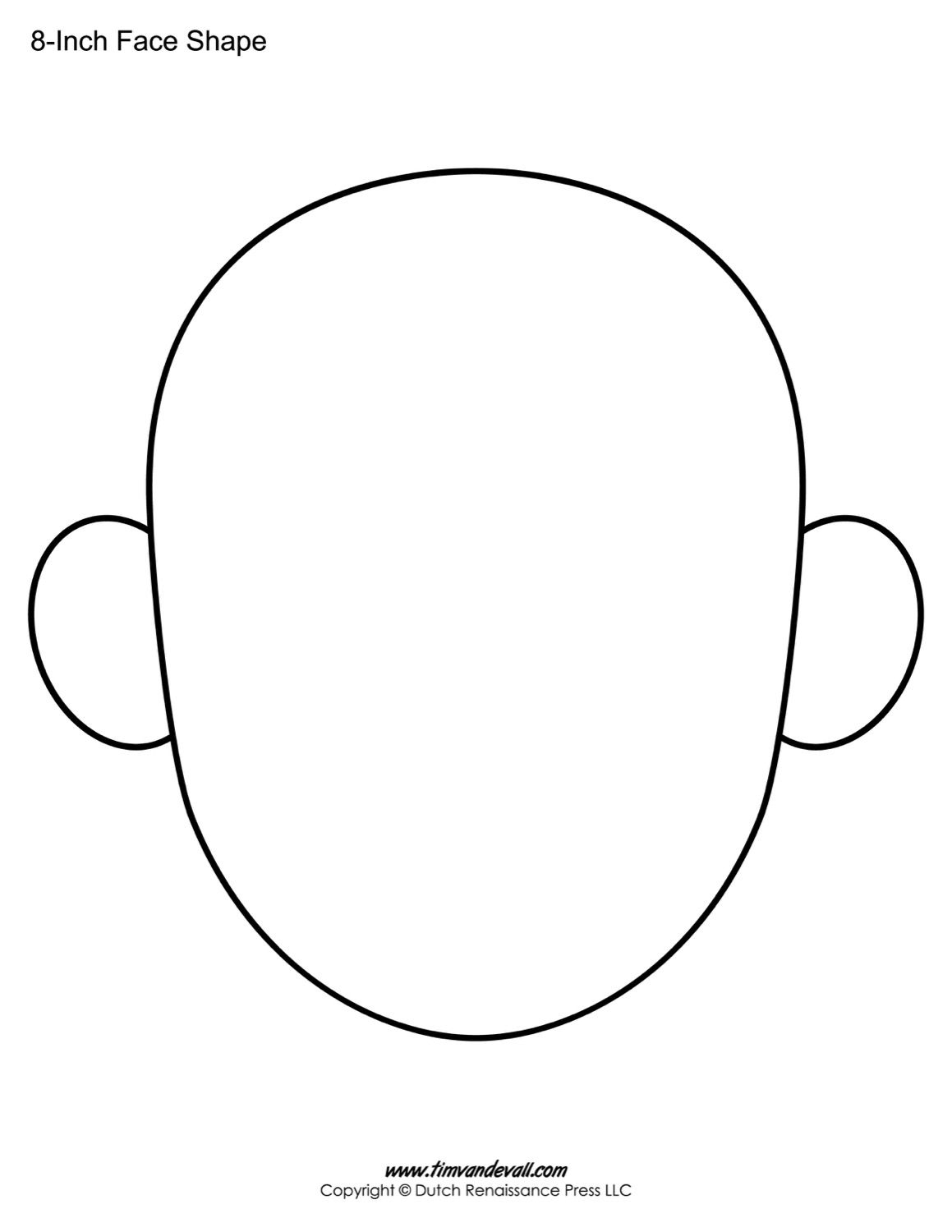 Blank Face Templates Printable Face Shapes For Kids Hojas De 