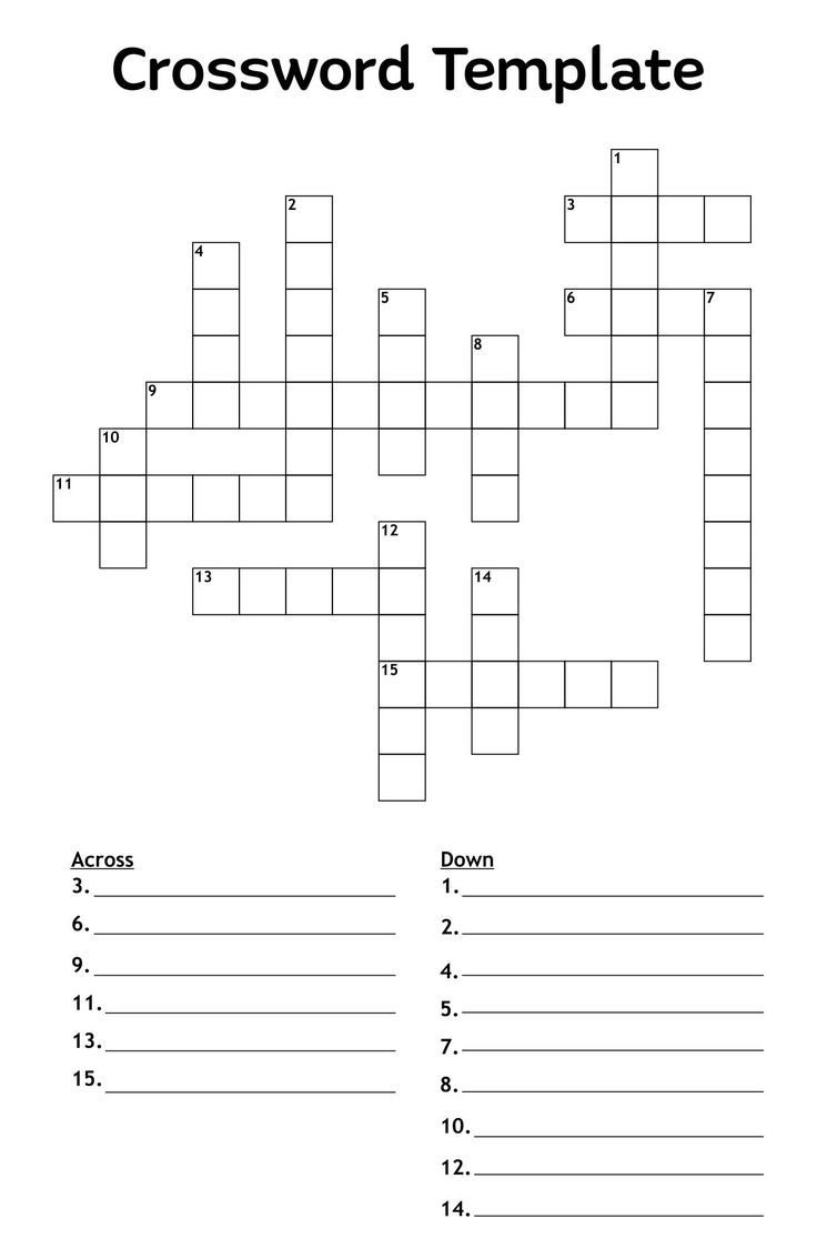 Free Printable Blank Crossword Puzzles