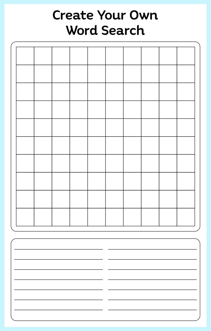 Make A Word Puzzle Free Printable