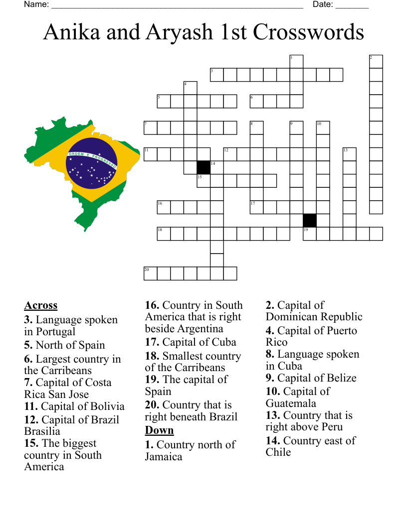 Crossword Puzzles Printable Brazil
