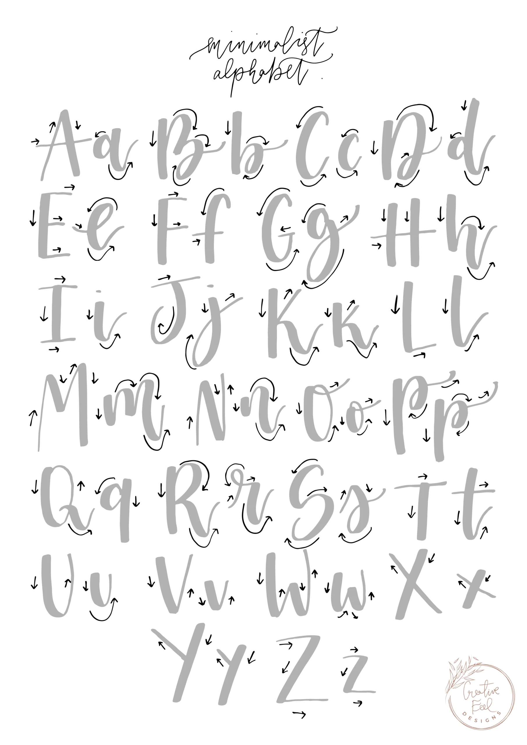 Brush Calligraphy Worksheets Printable Brush Lettering Practice 