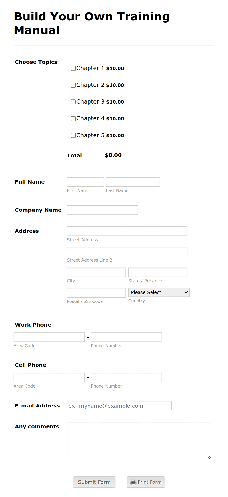 Build Your Own Training Manual Form Template Jotform