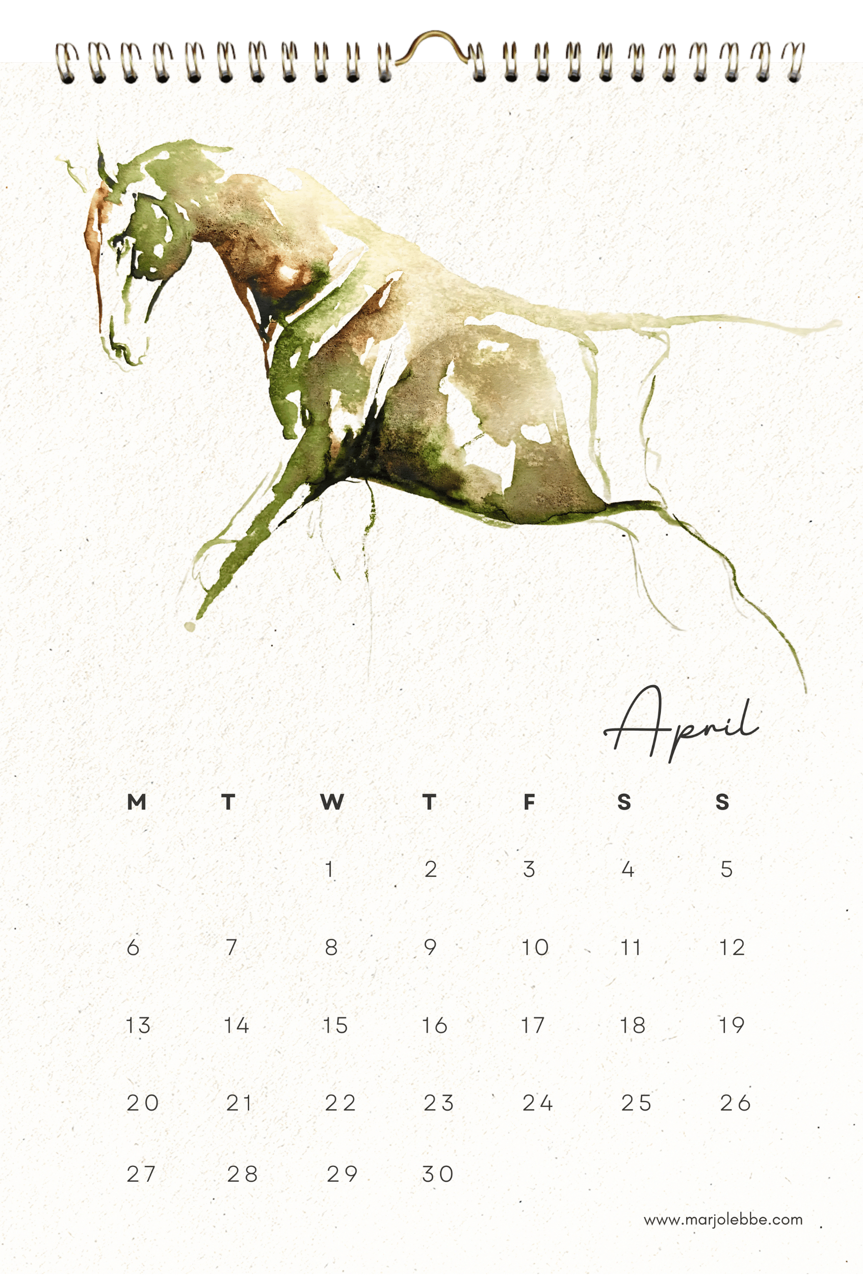 Water Paint Calendar November 2026 Printable