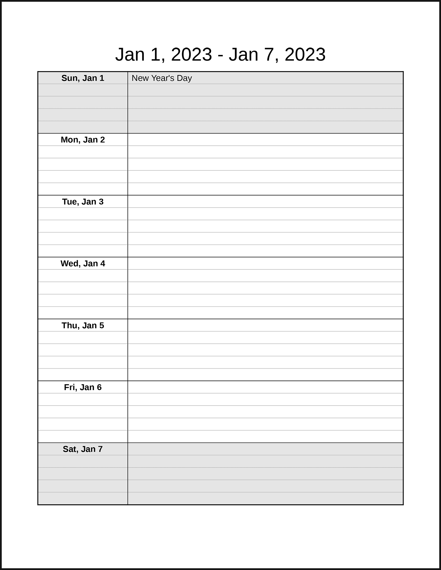 Blank Calendar With Notes Printable