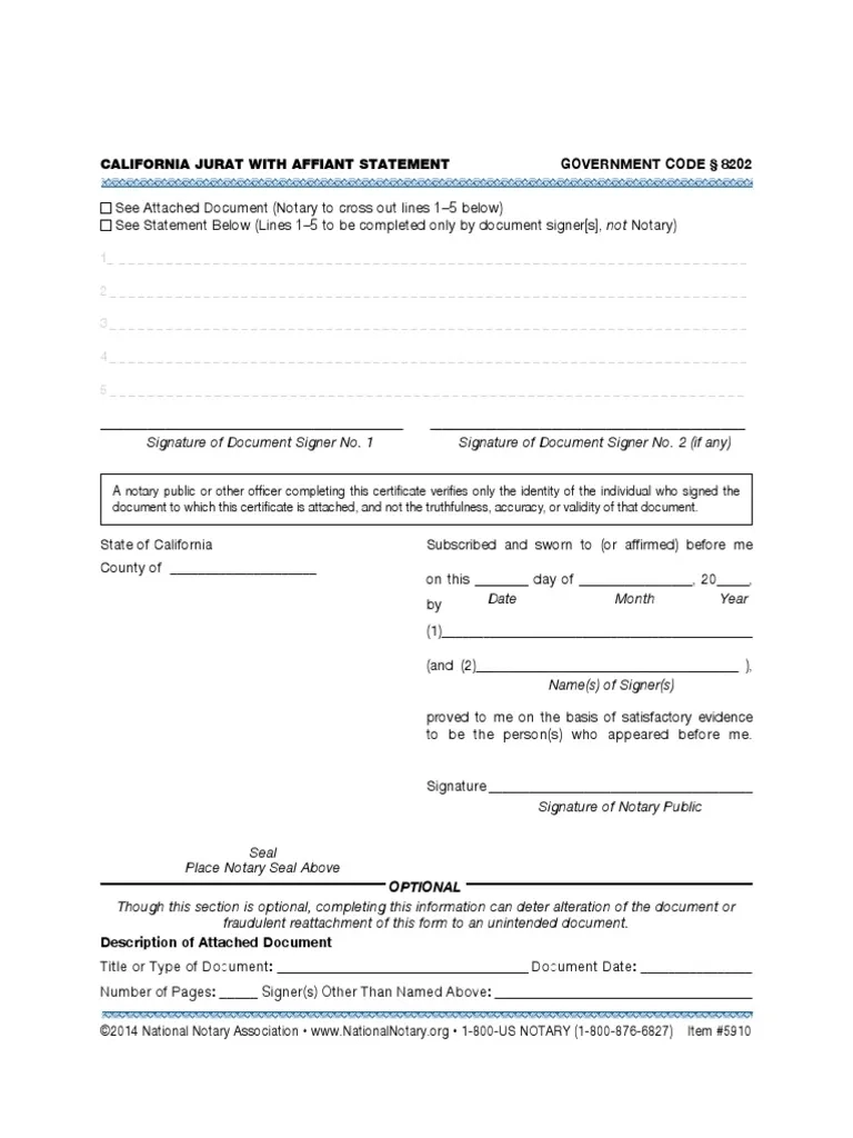 Ca Jurat Form 2024