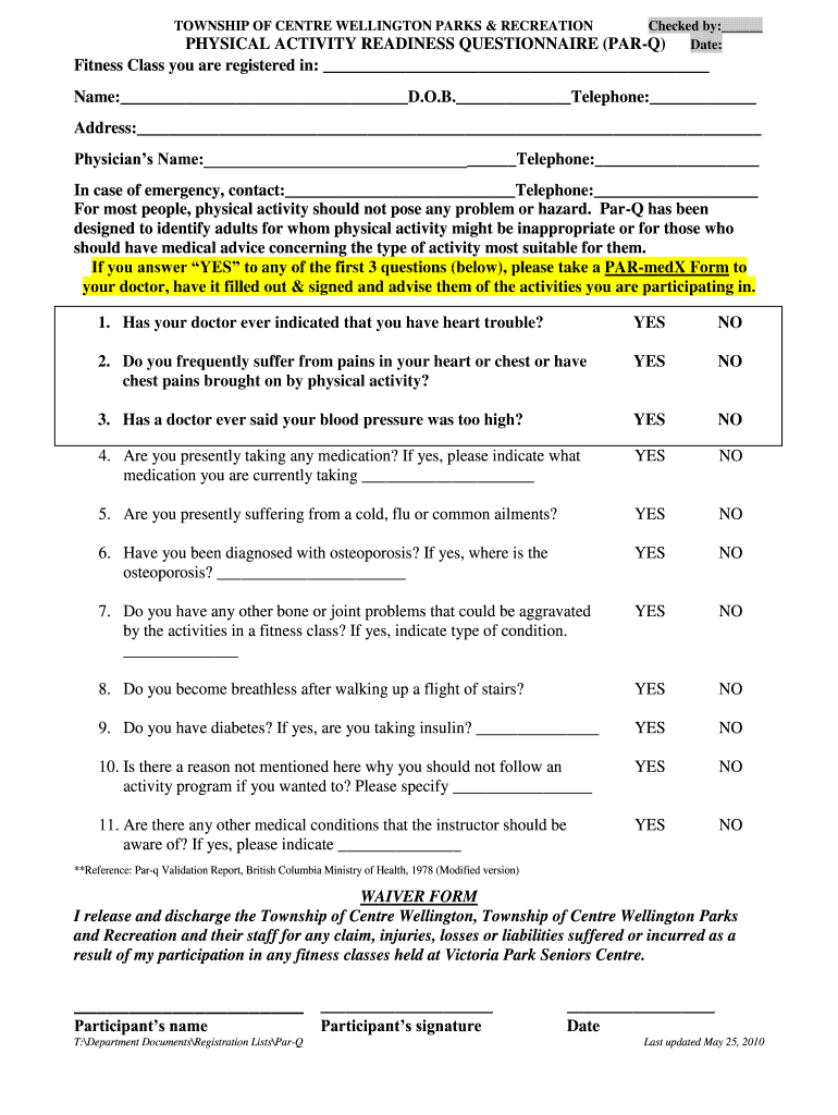 Par Q Printable Forms