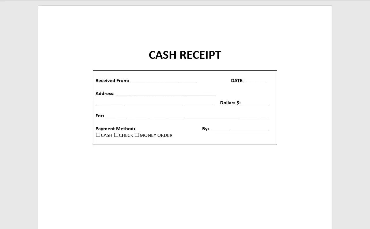 Cash Receipt Template Receipt Receipt Template Word Template 
