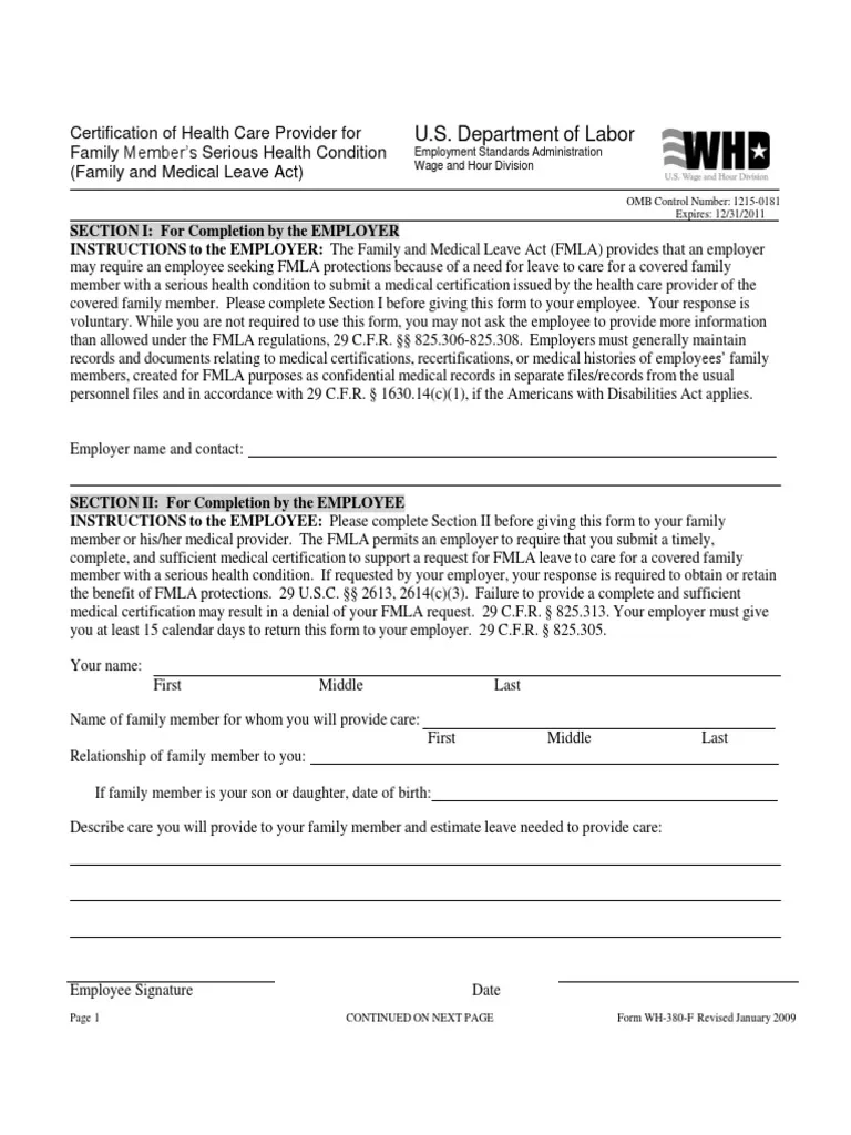 Certification Of Health Care Provider For Family MBR PDF 