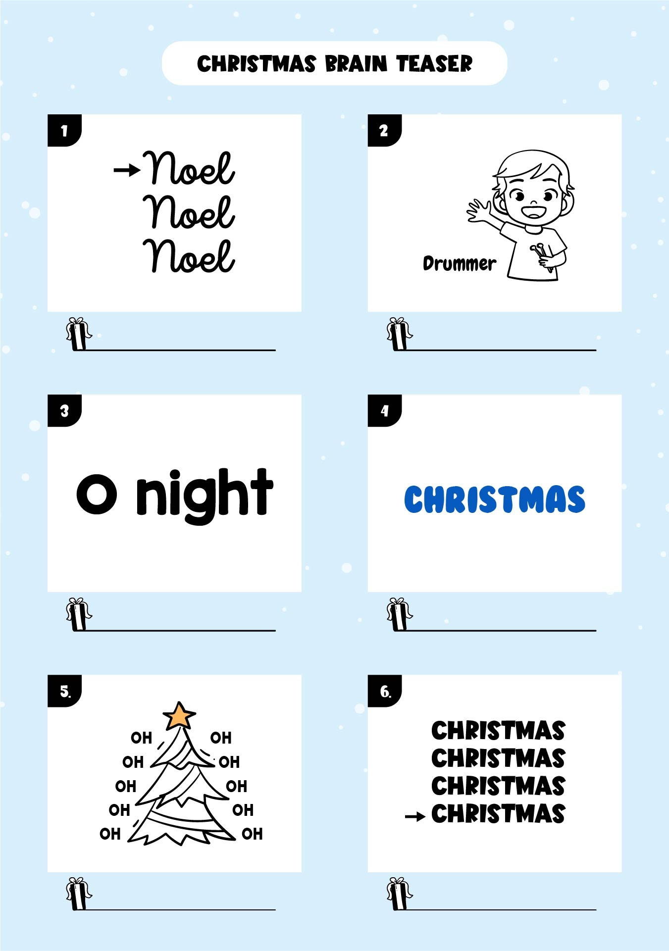 Christmas Puzzles Brain Teasers Printable