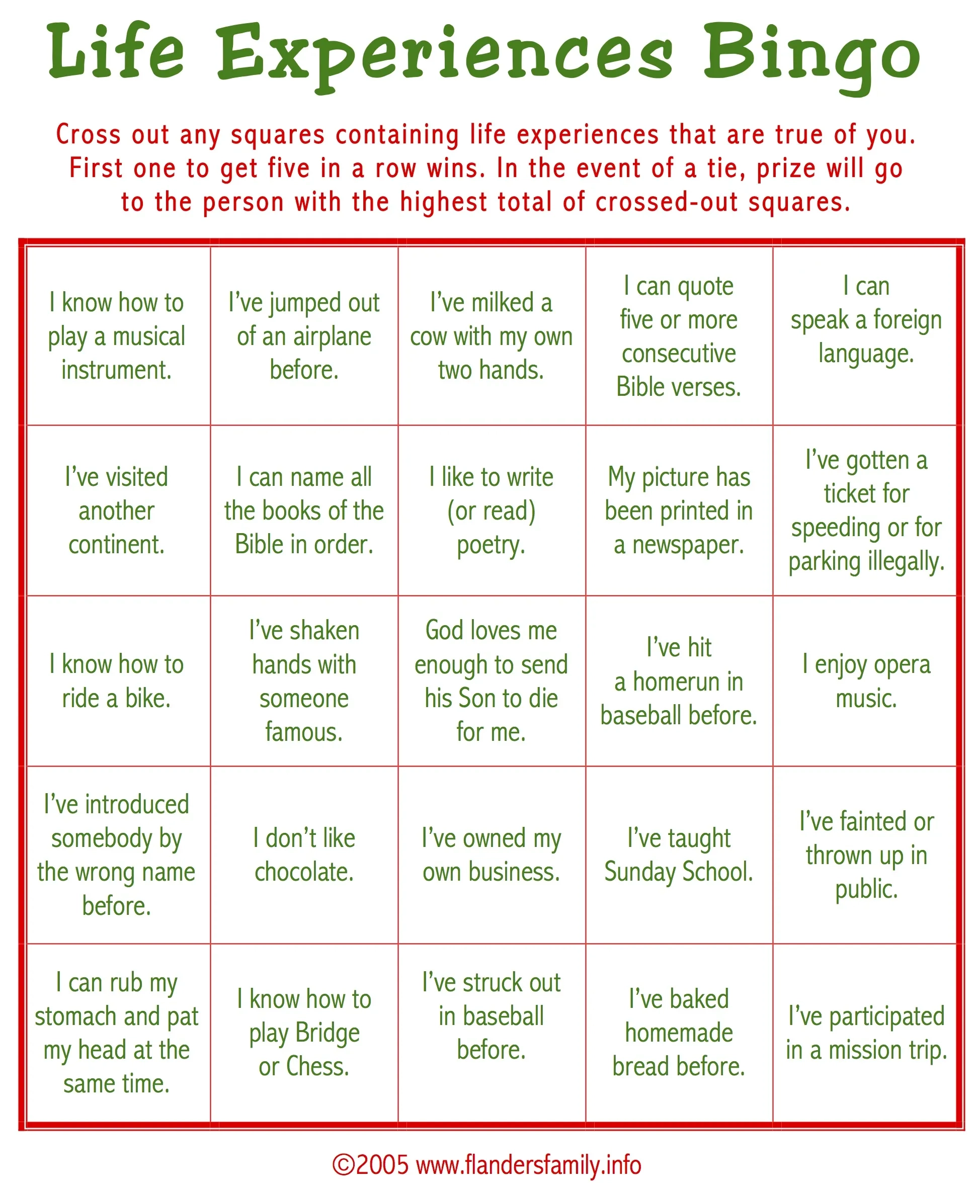Free Printable Ice Breaker Activities