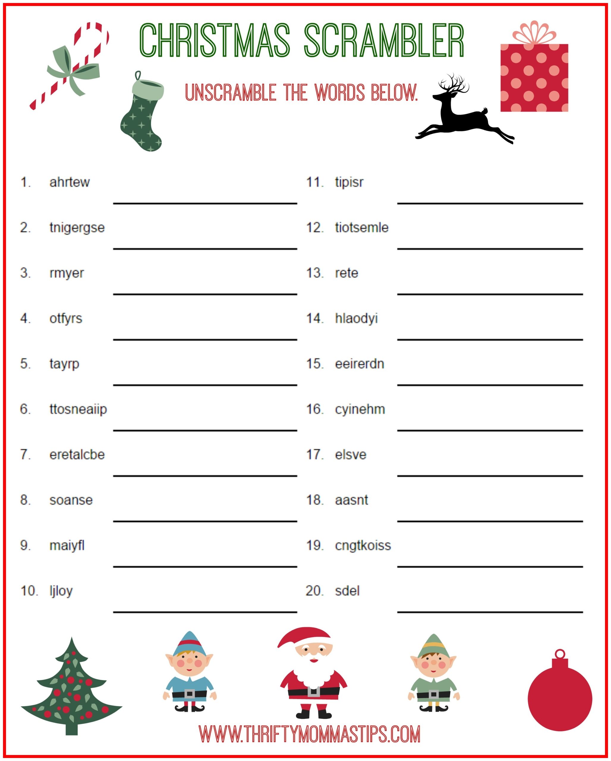 Xmas Puzzles Printable
