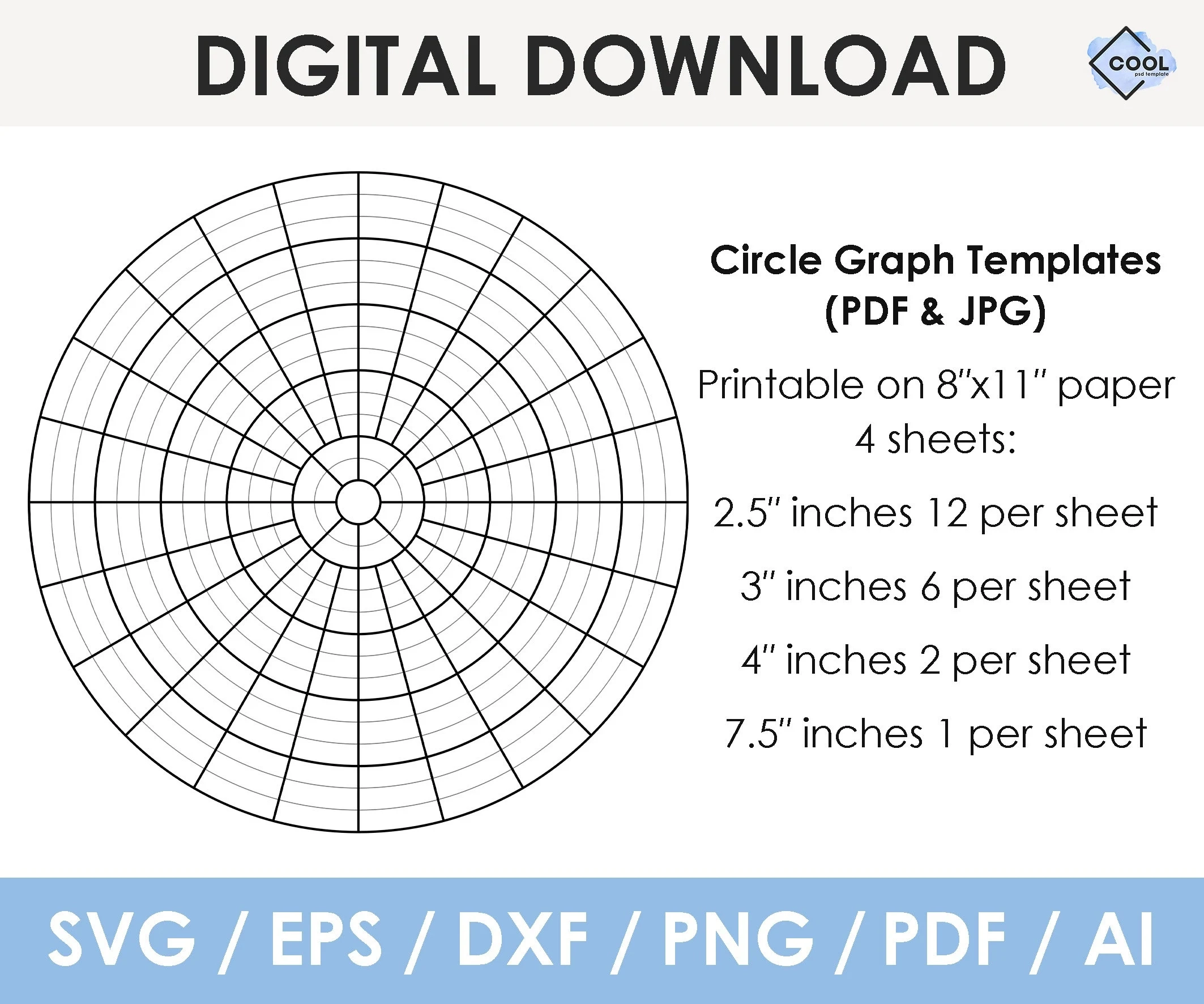 Circle Graph Template Bead Pattern Paper digital Download Etsy