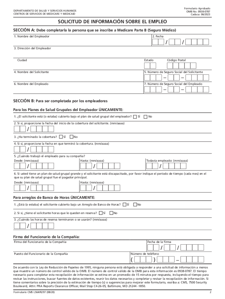 Cms L564 Form Fill Out amp Sign Online DocHub