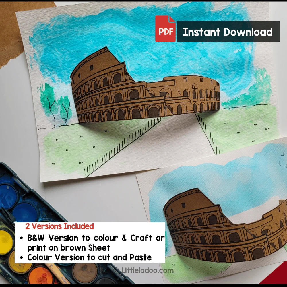 Cut Out Printable Colosseum Template