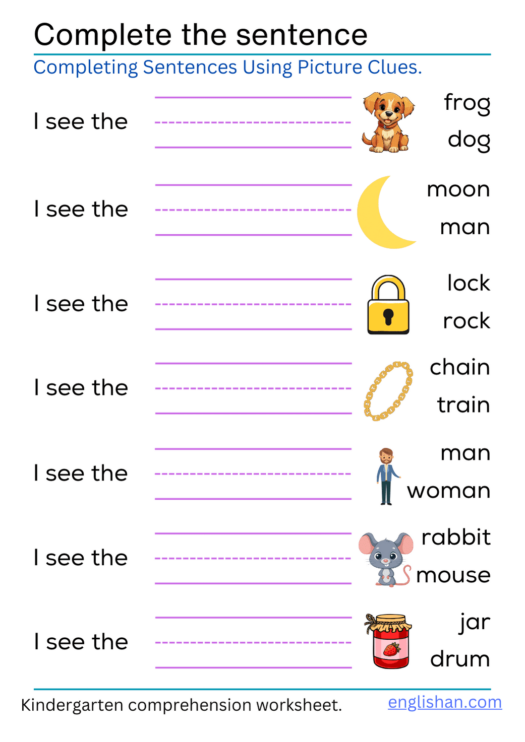 Free Printable Complete Sentence Worksheets