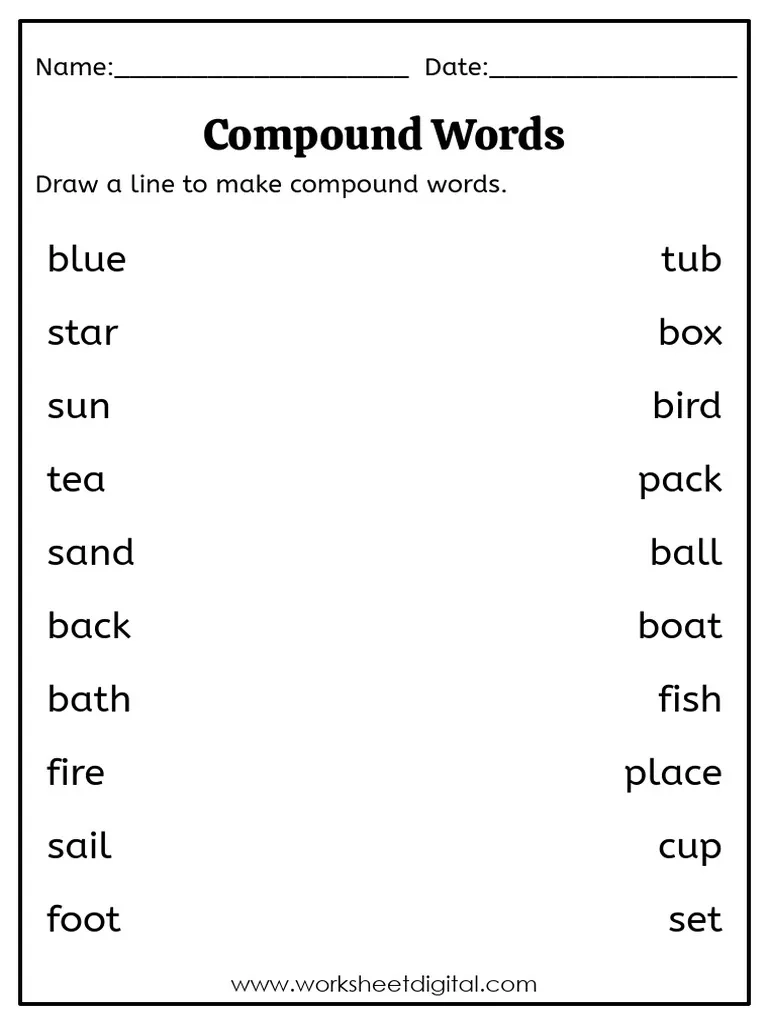 Compound Words Worksheet 3 1nbgyk PDF