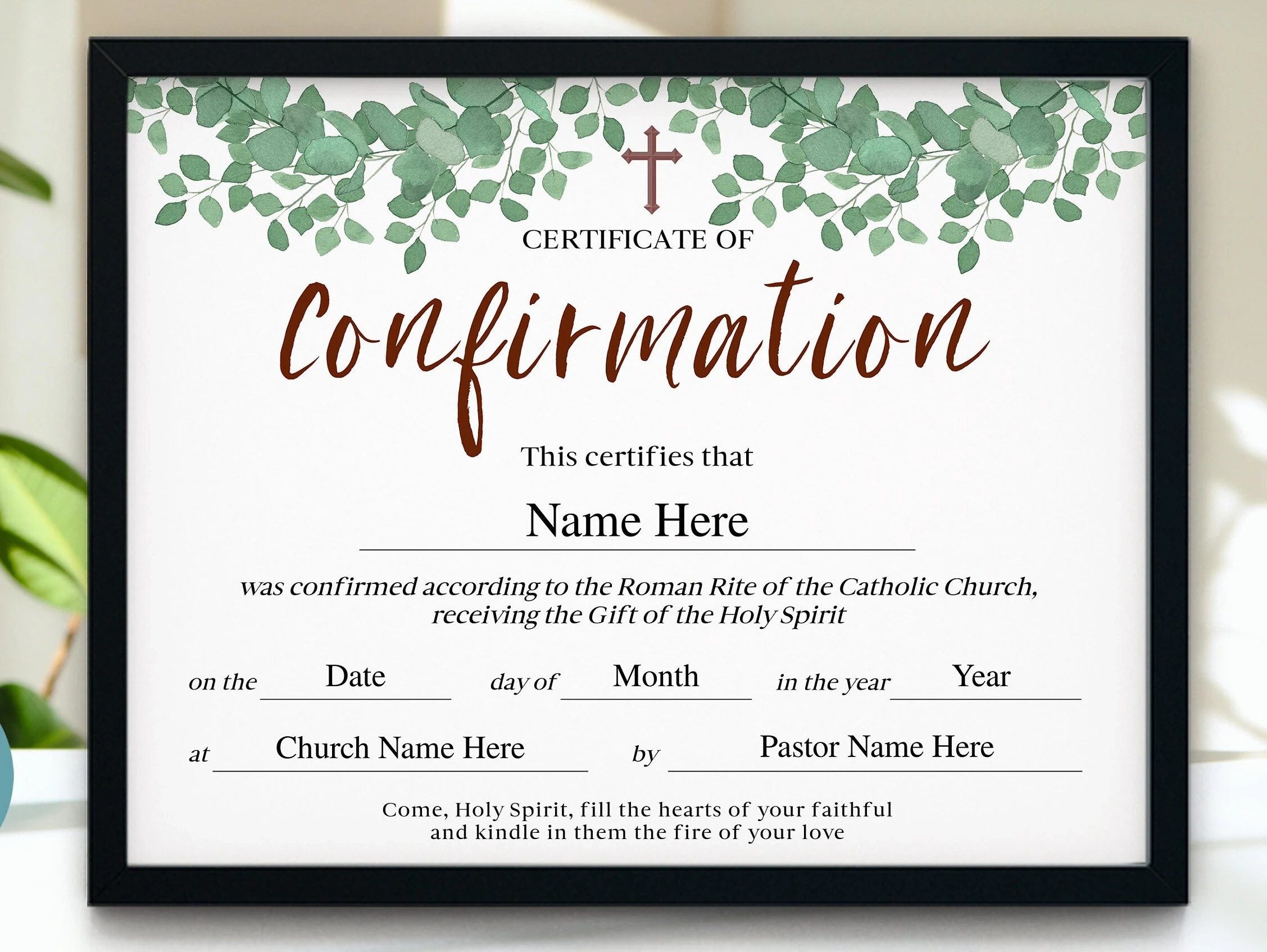 Confirmation Certificate 11x8 5 Catholic Confirmation Certificate 