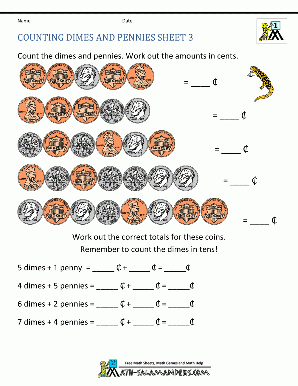 Printable Money Worksheets Grade 1