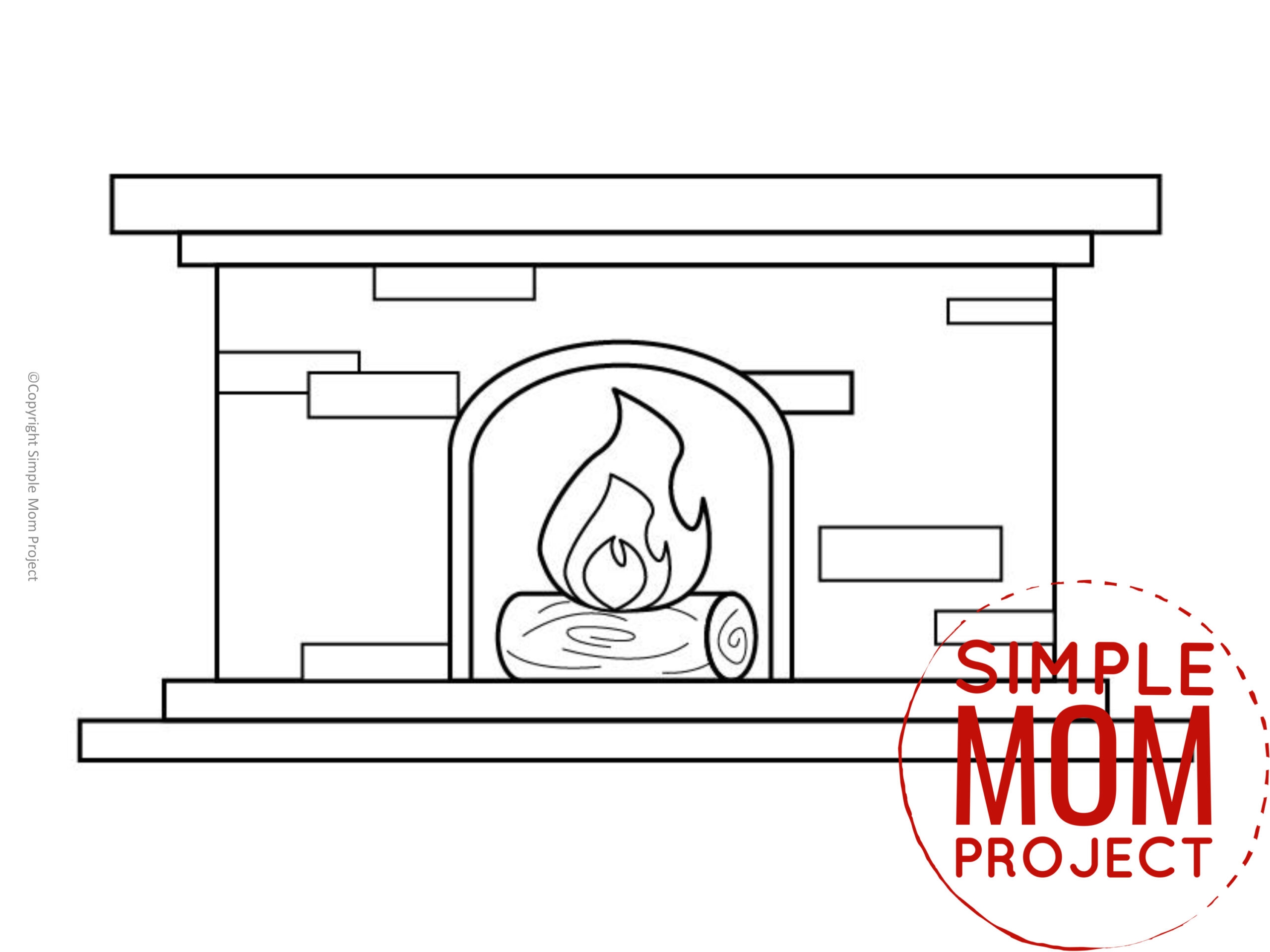 Cozy Fireplace Coloring Page Free Printable Winter Craft For 