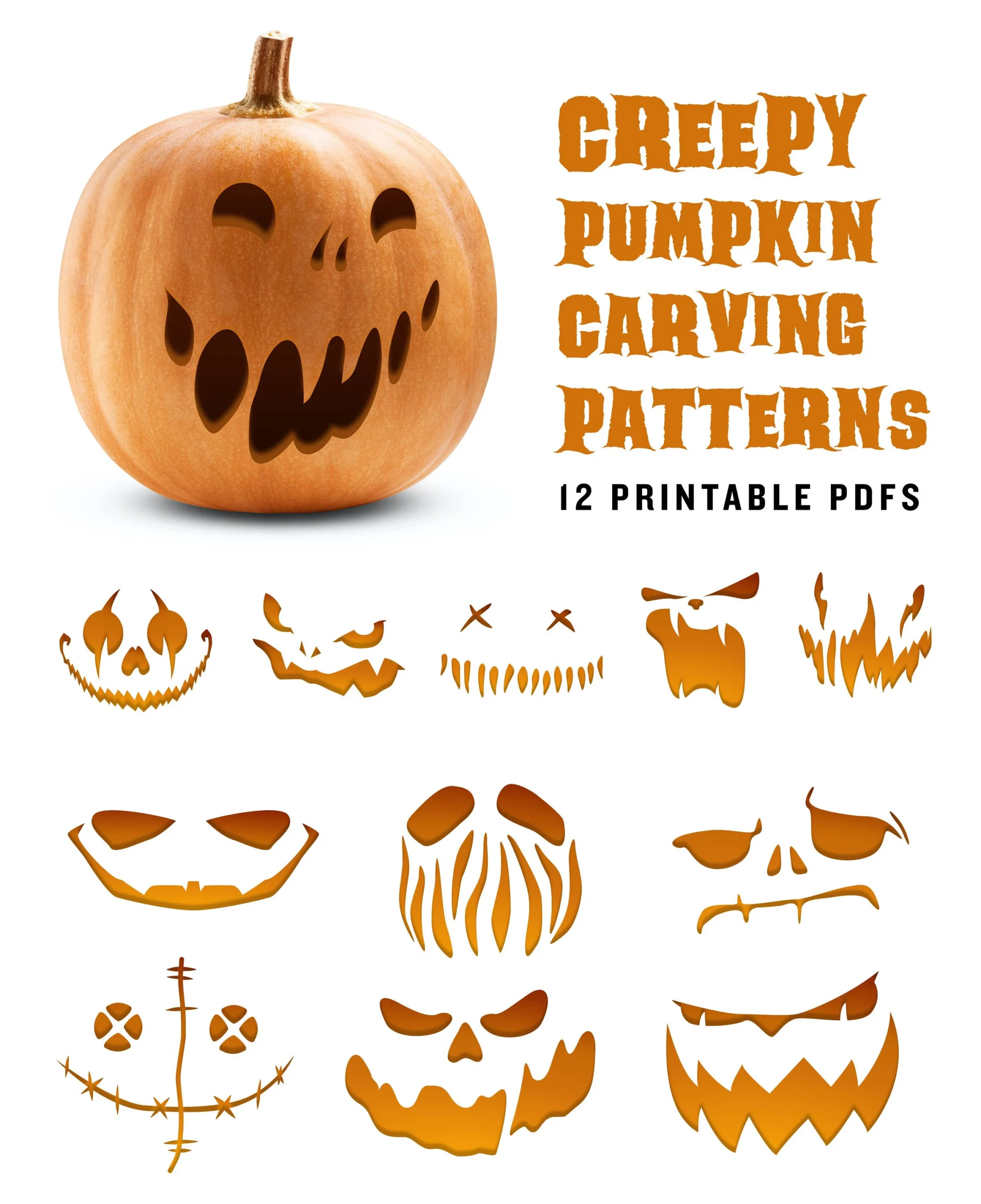Scary Printable Pumpkin Carving Templates