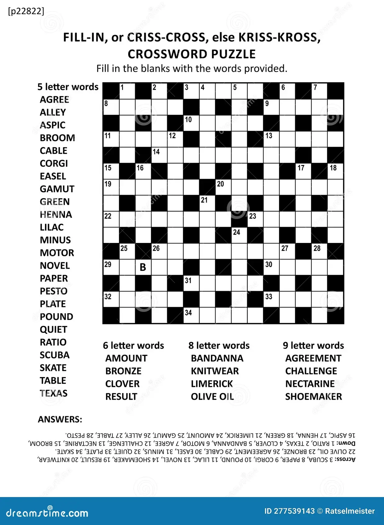 Printable Crossword Puzzle Paper