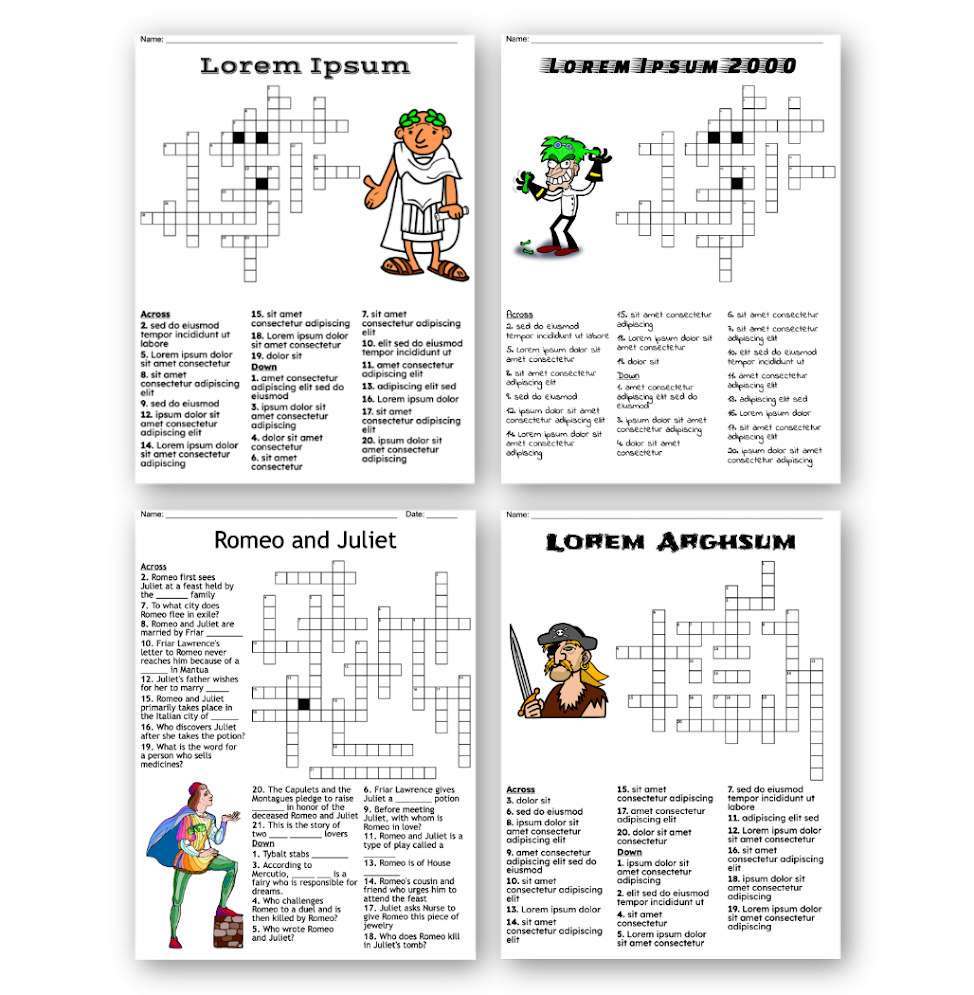 Free Printable Crossword Puzzles To Create